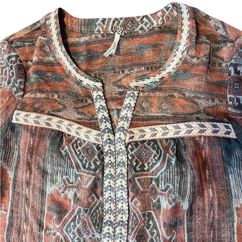 BKE Bohemian Print Women's Top Sz S